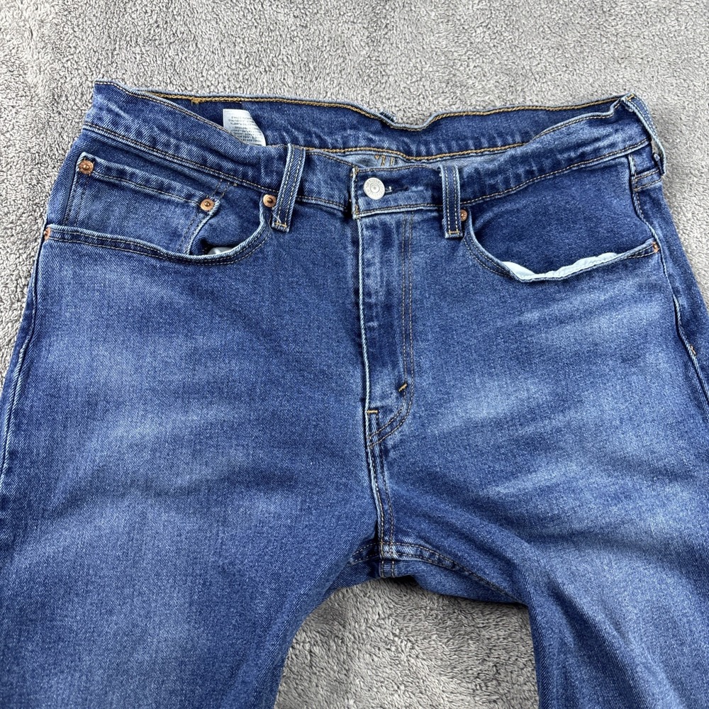 Levis 512 Jeans Mens 34x33 Blue Medium Wash Regular Fit‎ Straight Leg - Picture 5 of 13